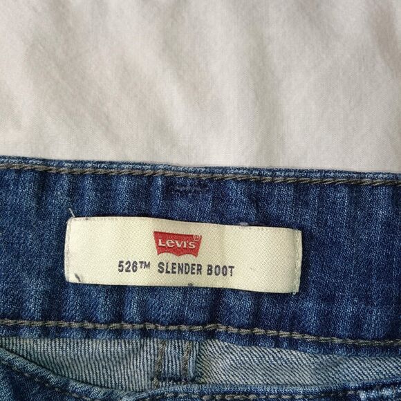 Levis 526 Jeans Womens 8 Medium Blue Slender Boot Bootcut Stretch Denim Classic - Picture 7 of 16